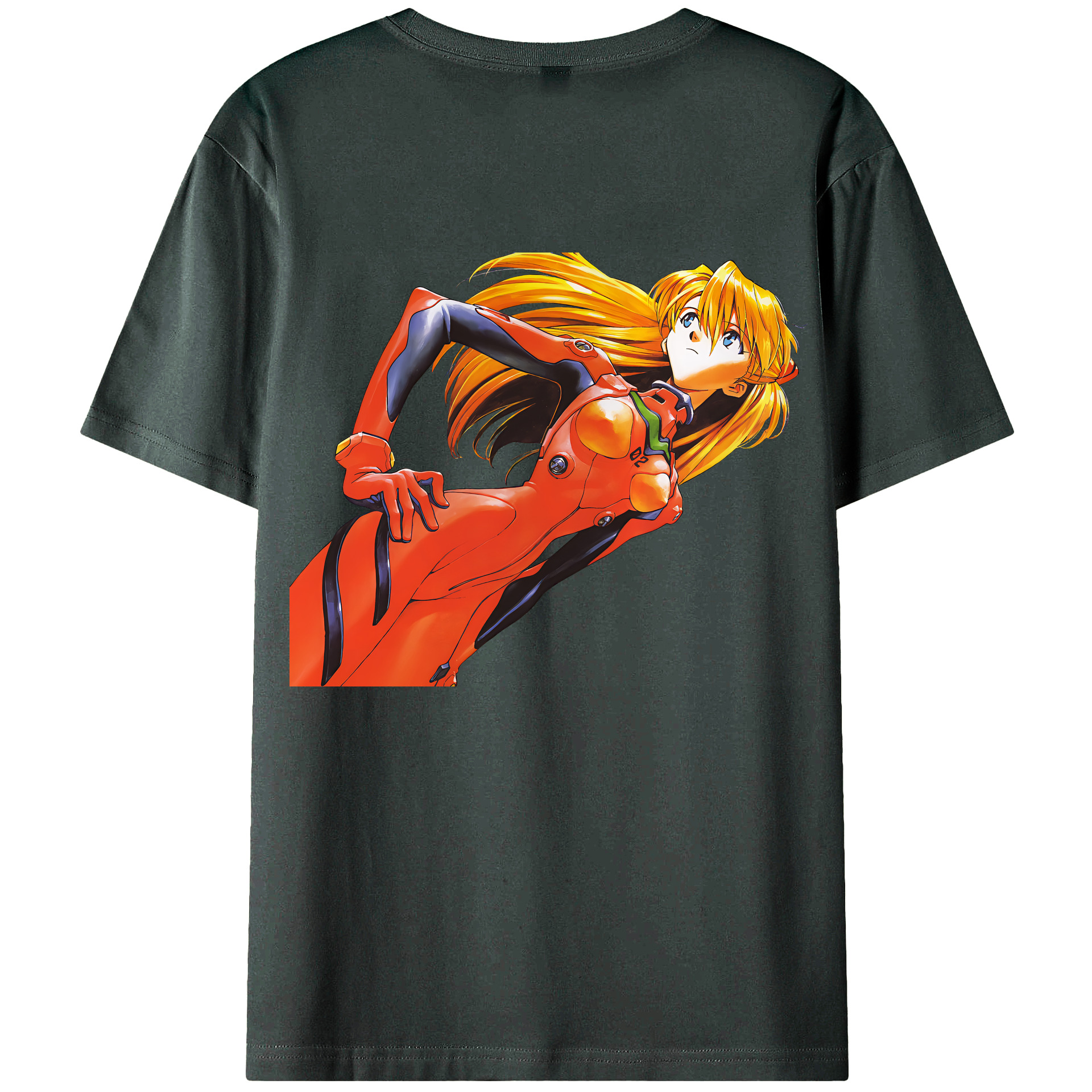 （画像用） EVA 新世紀エヴァンゲリオン 綿100％ メンズ半袖Tシャツ（バックプリント） 通気性